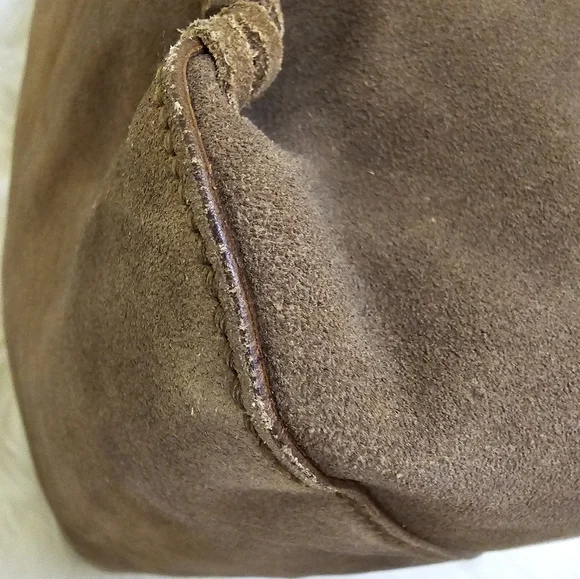 Authentic Gucci Hand Bag Bamboo Brown Suede Leather - Picture 12 of 17